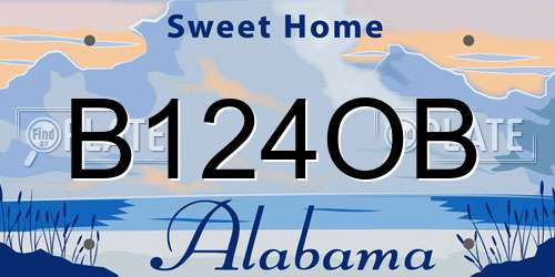 B124OB Alabama License Plate