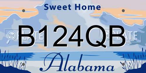 B124QB Alabama License Plate