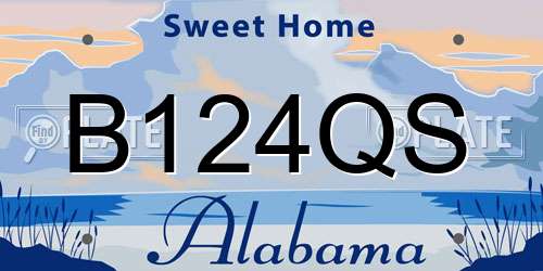 B124QS Alabama License Plate