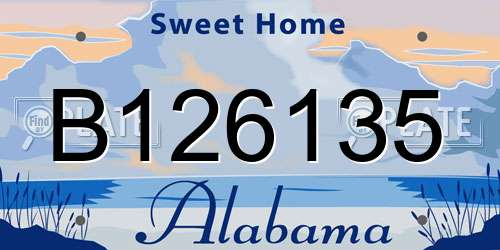 B126135 Alabama License Plate