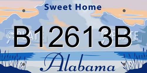 B12613B Alabama License Plate