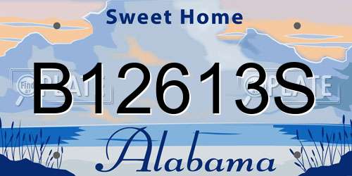 B12613S Alabama License Plate