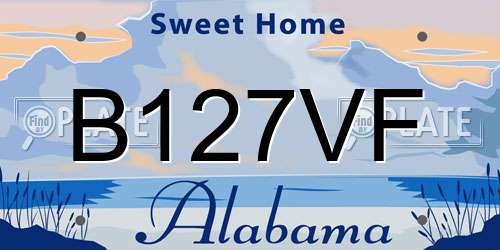 B127VF Alabama License Plate