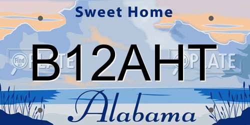 B12AHT Alabama License Plate