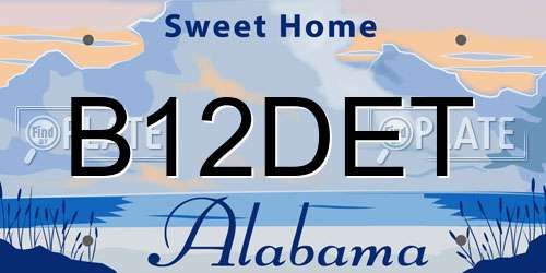 B12DET Alabama License Plate