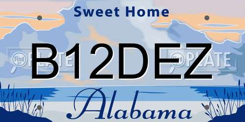 B12DEZ Alabama License Plate