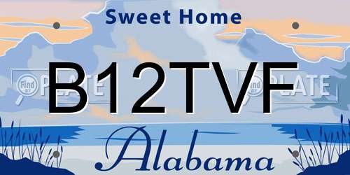 B12TVF Alabama License Plate