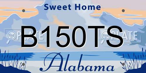 B150TS Alabama License Plate