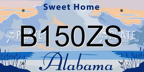 B150ZS Alabama License Plate