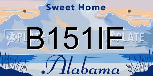 B151IE Alabama License Plate
