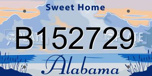 B152729 Alabama License Plate