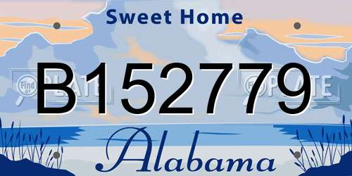 B152779 Alabama License Plate