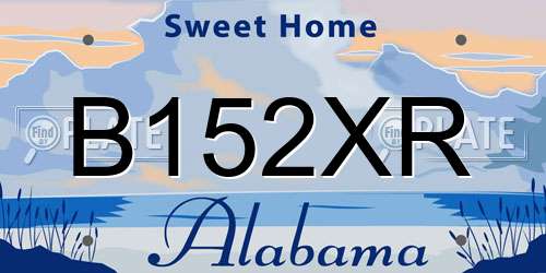 B152XR Alabama License Plate