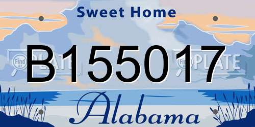 B155017 Alabama License Plate