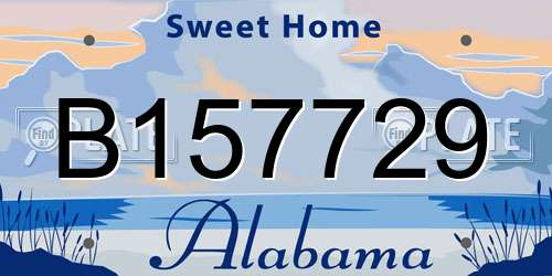 B157729 Alabama License Plate