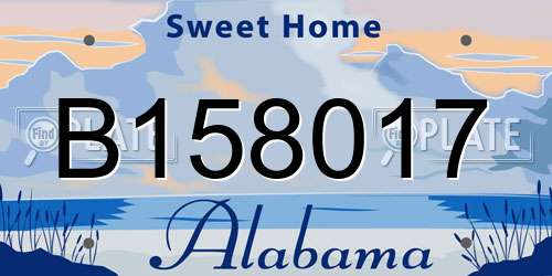 B158017 Alabama License Plate