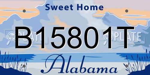 B15801T Alabama License Plate