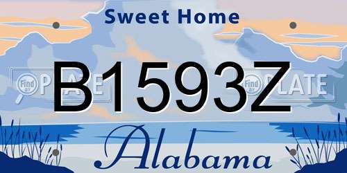 B1593Z Alabama License Plate