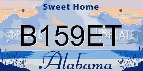 B159ET Alabama License Plate