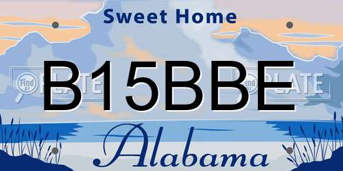 B15BBE Alabama License Plate