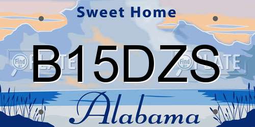 B15DZS Alabama License Plate