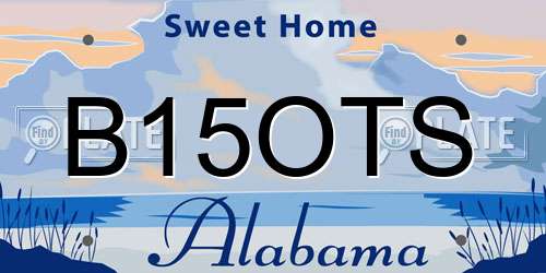 B15OTS Alabama License Plate