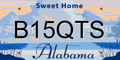 B15QTS Alabama License Plate