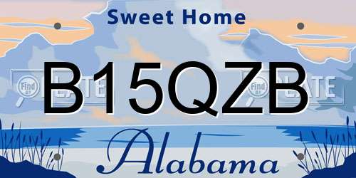 B15QZB Alabama License Plate