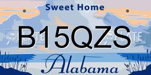 B15QZS Alabama License Plate