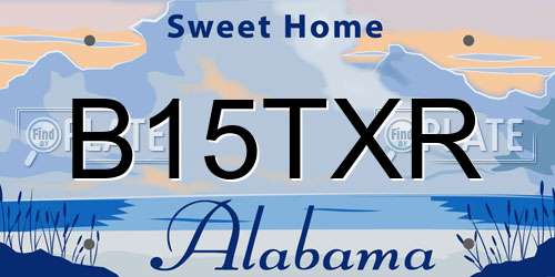 B15TXR Alabama License Plate