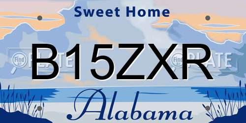 B15ZXR Alabama License Plate