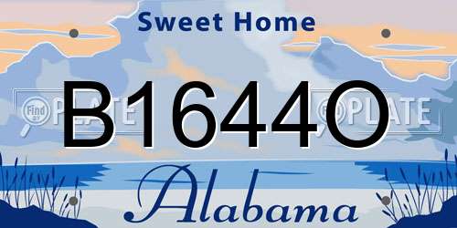 B1644O Alabama License Plate