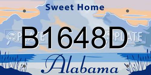 B1648D Alabama License Plate