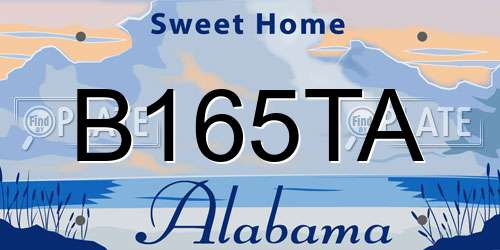 B165TA Alabama License Plate
