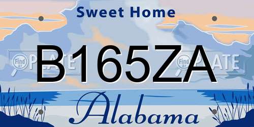 B165ZA Alabama License Plate
