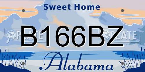 B166BZ Alabama License Plate