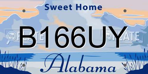 B166UY Alabama License Plate