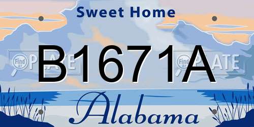 B1671A Alabama License Plate