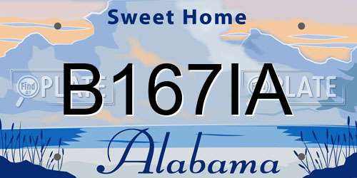B167IA Alabama License Plate