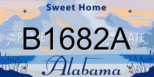 B1682A Alabama License Plate