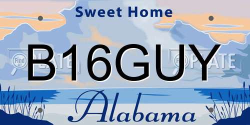 B16GUY Alabama License Plate