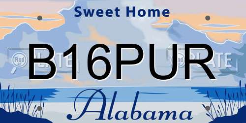 B16PUR Alabama License Plate