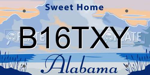 B16TXY Alabama License Plate