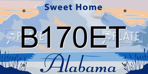 B170ET Alabama License Plate