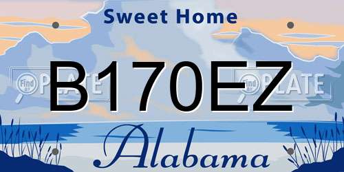 B170EZ Alabama License Plate