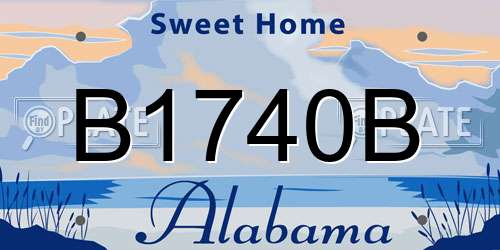 B1740B Alabama License Plate