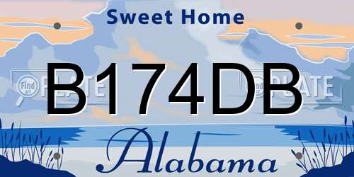 B174DB Alabama License Plate