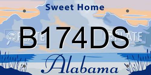 B174DS Alabama License Plate