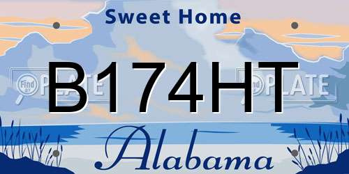 B174HT Alabama License Plate