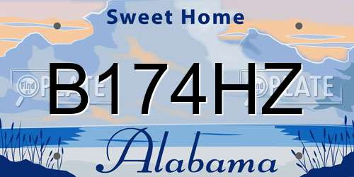 B174HZ Alabama License Plate